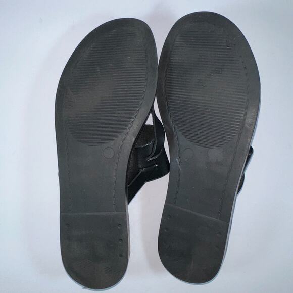 Seychelles Mosaic Slide Flip Flop Women's Size 8 Black Leather Made in Italy - Picture 6 of 8
